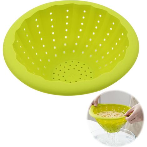 Scolapasta pieghevole in silicone, scolapasta multifunzionale per pasta, verdura e frutta, design compatto e salvaspazio per la cucina - Crezuo