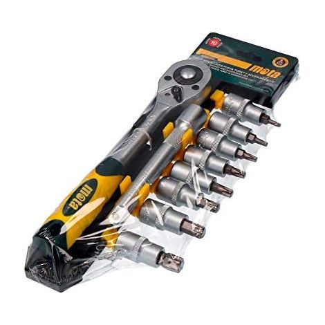 10-teiliges Schlüsselloch- und Zubehörset 1/2" Torx CR.V EK641 MOTA