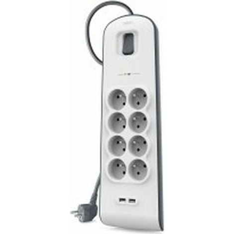 Belkin BSV804CA2M multipresa ant surge bianca e nera 8 prese