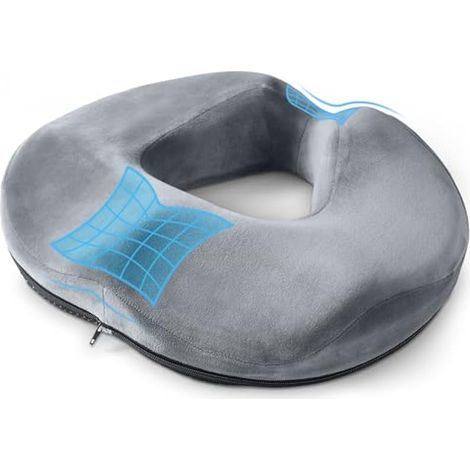 Coussin Coccyx, Coussin Chaise Bureau en Mousse à Mémoire de Forme, Coussin Ergonomique Assise Amovible Peut Soulager Sciatique, Coussin Hemorroide Applicable à Chaise Roulante, Siege Voiture (1/5)