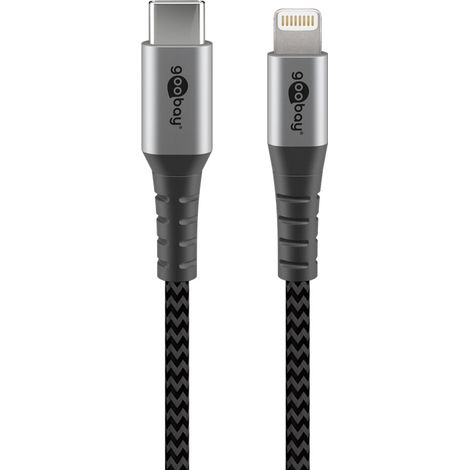 Goobay 49270 cable de conector Lightning 0,5 m Negro, Gris