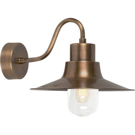 Elstead Sheldon - 1 Licht Outdoor Fisherman Dome Wandleuchte Messing IP44, E27 (1/5)