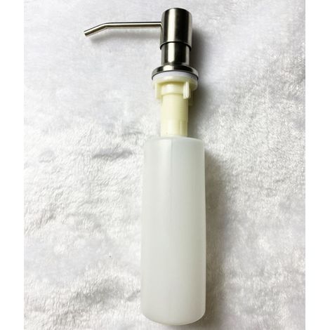 Distributeur de savon pour évier en acier inoxydable 304, distributeur de savon pour évier de salle de bain et de cuisine, flacon de savon pour les mains, distributeur de savon, emballage OPP, argent. (1/5)