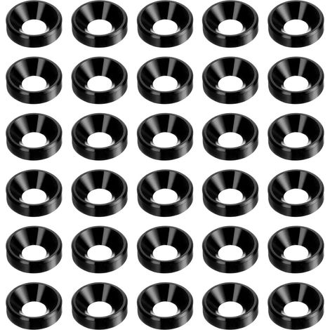 30 pièces Senkkopf-Unterlegscheiben M4, eloxierte Aluminiumlegierung, Finish-Unterlegscheiben, (1/4)