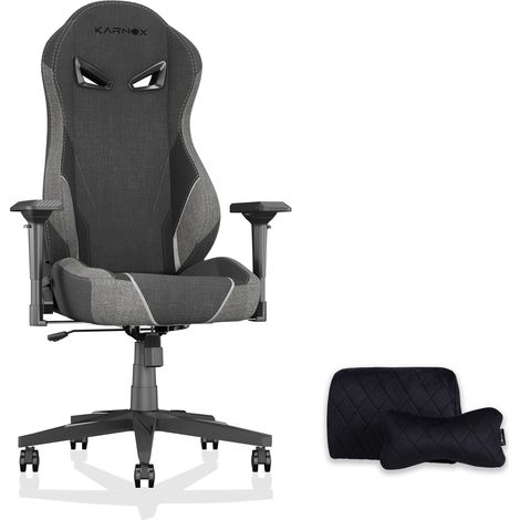 KARNOX Ergonomic Gaming Chair Fabric for Adults - Office Chair High Back,Game Chair Big and Tall with Headrest and Lumbar Support,Racing Style Gaming Chair Cloth 155° Recline with Angle Lock,Dark Grey