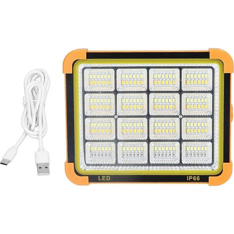 Lampe de travail rechargeable 1000 W, 192 LED, 12500 mAh, 10000 lm, étanche IP66, chargement solaire USB, lampe de secours portable (1/4)