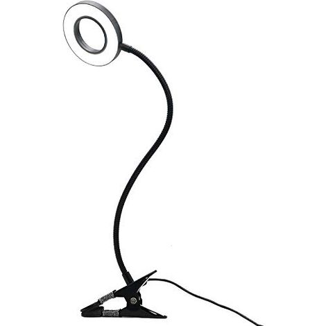 SECO FX11 Lampe de Bureau LED USB à intensité Variable avec Pince, pour la Maison/Le Bureau, Flexible, 3 Modes d'éclairage, 5 W – Noir (1/5)