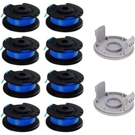 Bobine de Rechange pour Coupe-bordure Ryobi compatible AC14RL3A, 8 bobines ABS + 2 capuchons (1/4)