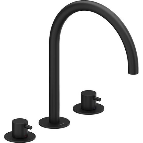 Ravak Espirit - Mezclador de lavabo, instalación de 3 orificios, negro mate X070275 (1/4)
