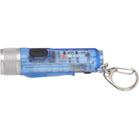 Lampe torche porte-clés longue portée, LED ultra-lumineuse, rechargeable par USB, mini lampe torche pour l'extérieur M300, bleu non fluorescent (1/5)
