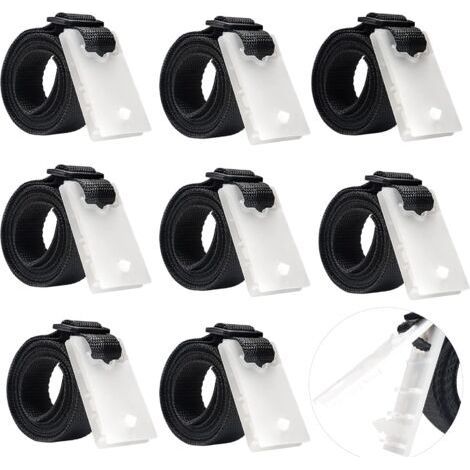 Sangles de fixation pour couverture de piscine – Kit de 8 sangles en nylon et plastique – Ajustement facile pour rouleaux solaires (1/5)