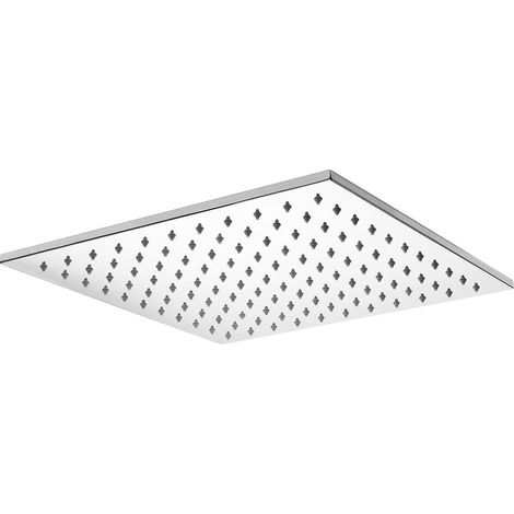 Hudson Reed – Pommeau de douche carré 40 x 40cm – Acier inoxydable – Finition métal brossé – Orientable – Picots anti-calcaire