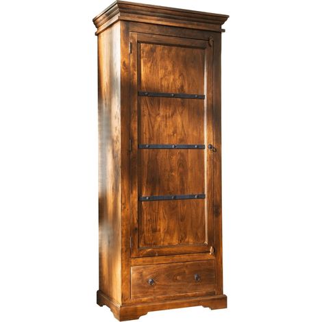 Armoire 80x40x193 Acacia laqué Miel OXFORD 0900