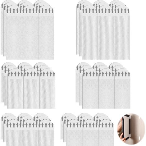 36 Paires Languette Accroche Tableau, Bandes Adhésives Fortes, Fixation Invisible Sans Percer, Pour Cadres Photos Murs (1/5)