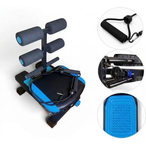 STEPPER, CHAISE D'ENTRAÎNEMENT MULTIFONCTIONNELLE, APPAREILS POUR REDRESSEMENTS ABDOMINAUX, BANDES DE RÉSISTANCE, RÉGLABLE, PLIABLE, FLEXARA (1/5)