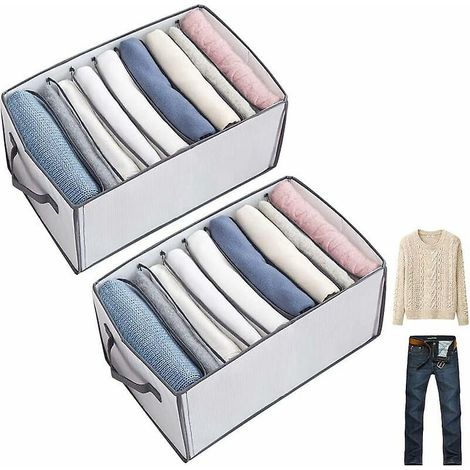2 Pices Organisateur De Placard Tiroir Vtements Systme D'organisation De Bote De Rangement Pliable Bote Organisateur De Placard Empilable Renforce (1/4)