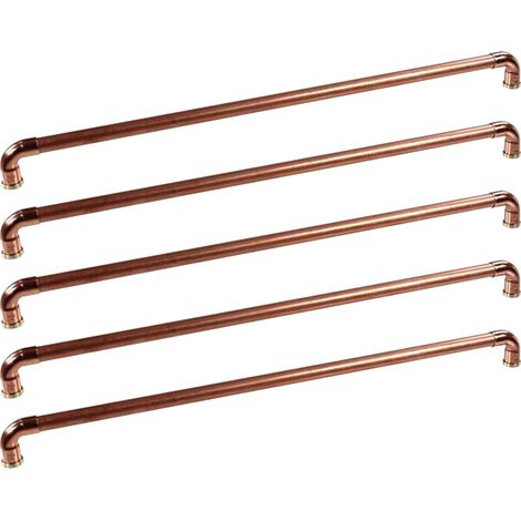 Lot de 5 Poignées de meuble cuivre "Industriel" - Entraxe 492 mm - Ø14 mm - Arcanaute (1/2)