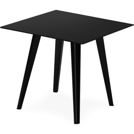 Table d'Appoint Carrée "Bimix" 40cm Noir (1/2)