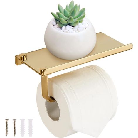 [NIEMALS VERWENDET] Wand-Toilettenpapierhalter mit Telefonablage – Papierspender aus Edelstahl für das Badezimmer