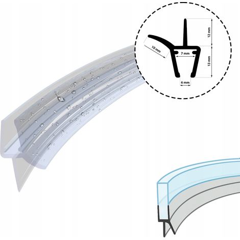 Guarnizione per porta doccia semicircolare e curva, DK13 6mm, 2x40cm (1/5)