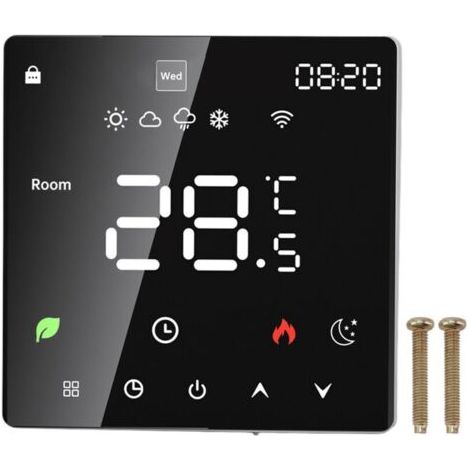 Thermostat intelligent 16A, écran tactile couleur LCD, chauffage électrique Programmable pour maison, hôtel, bureau, AC 90 à 240V (1/4)