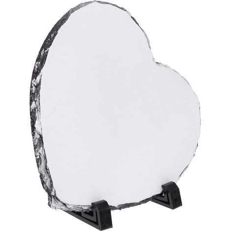 Cadre Photo de Cœur en Pierre Naturelle pour Sublimation Finition Brillante Modèle 60 Plaque Décorative Lisse pour Bureau et Décoration Intérieure Support Photo Solide (1/5)