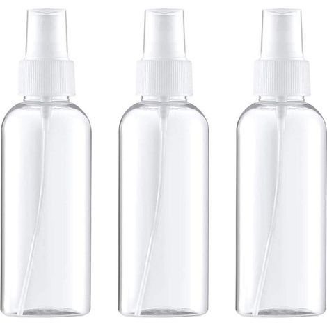 Lot de 3 mini flacons vaporisateurs à brume fine de 50 ml en plastique, avec bouchon à pompe, rechargeables et réutilisables, vi (1/5)