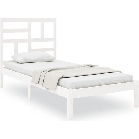 Maison Exclusive - Massivholzbett Weiß 100x200 cm (1/5)