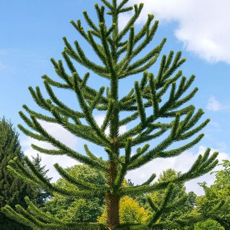 Pépinières Naudet – Araucaria araucana conifère 5m – Silhouette graphique – Feuillage persistant – Rustique jusqu'à -15°C – Sans entretien