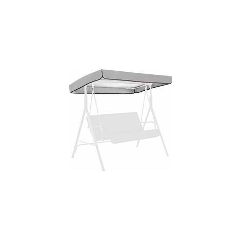 Auvent de remplacement universel gris pour balancelle de jardin double 191 x 120 x 18/23 cm (chaise non incluse)