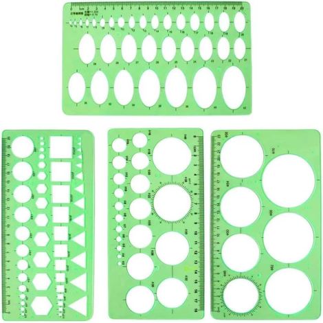 Règle technique pour dessin sur plastique, outil de étudiants (1/4)