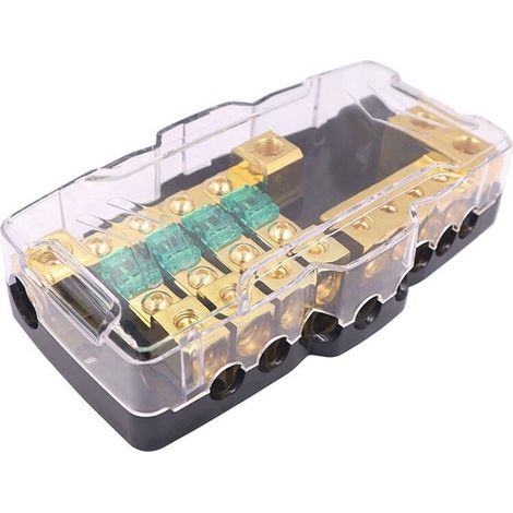 Adatto per scatole portafusibili multifunzionali per autoradio, portafusibili con spie LED, adatto per auto, camper e furgoni camperizzati, shunt di alimentazione 12V-24V.