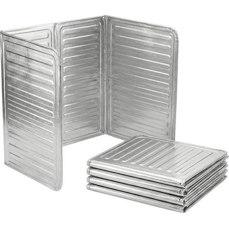 Plaque Cuisine – Bouclier Aluminium Pliable Contre Éclaboussure Huile – Pare-Vent Cuisson 3 Volets (84x32cm) – Gazinière Lavable (1/5)