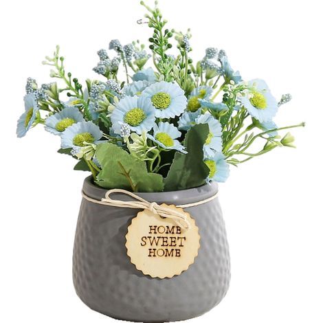 Vase Artificiel - Pot Fleur Intérieur en PVC et Céramique - Décoration Maison Table Centre - 1 Pièce (1/5)