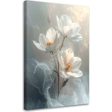 Bild auf Leinwand Zarte weiße botanische Blumen 20x30 (1/5)