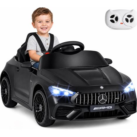 COSTWAY Benz 12V Macchina Elettrica per Bambini 3 Anni+, con Telecomand (Nero) (1/5)