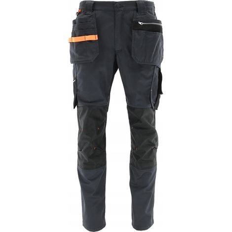 Pantalon de travail pour homme, coupe ajustée, santé et sécurité au travail, résistant, confortable, longueur taille, graphite 64 (1/5)