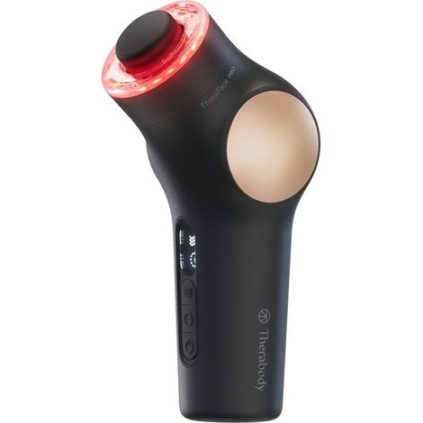 Therabody THERA FACE PRO Dispositivo Multifunzione per Cura del Viso con Microcorrente 3 Livelli Luce LED 3 Accessori Percussivi Gel Conduttore Batteria 120 Minuti colore Nero (1/5)
