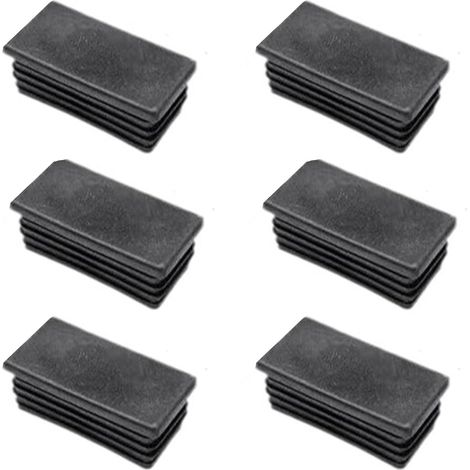 Bouchons Lamellaires 50 x 30 mm pour Tubes Carrés, Embouts Rectangulaires en PE Plastique, Capuchons pour Tubes Acier Inoxydable, Aluminium et Profilés (Lot de 6) (1/5)