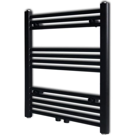 Radiador toallero de baño recto negro 600 x 764 mm vidaXL