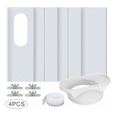 Tragbares Klimaanlagen-Fensterset mit Universalkupplung, verstellbarer, verstärkter PVC-Platte, Fensterdichtung, Klimaanlagen-Fensterlüftungsset für Schiebetüren und 10 cm Abluftschlauch (1/5)