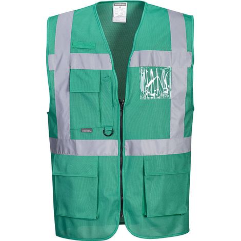 Portwest F476BGRL Gilet Executive Iona, Verde, L