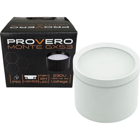 Plafonnier spot saillie MONTE blanc Ø8cm GX53 IP65 (1/4)