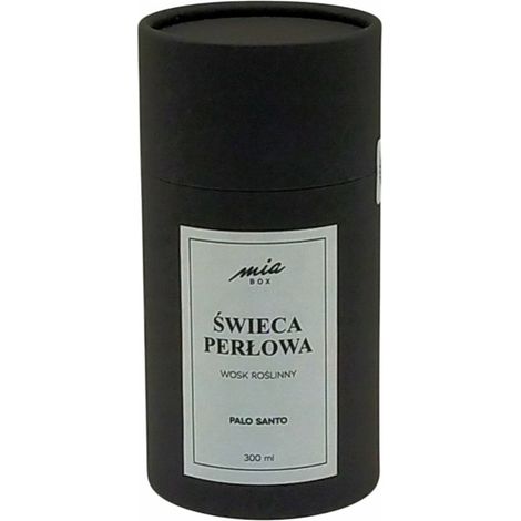 Candela Pearl 300 ml in cera vegetale, bianca, Palo Santo