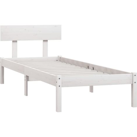 Giroletto Bianco in Legno Massello 75x190 cm Small Single vidaXL