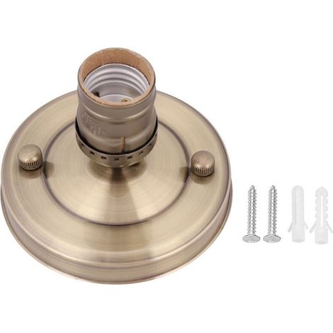 Vintage Plafonnier Support de Base Industrielle à Fixation Murale Support de Lampe Luminaire Lustre Plafonnier Douille Pendentif Ampoule pour Maison Cuisine(Bronze) (1/4)