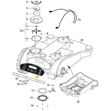 TASTIERA ROBOT STIGA AC700 (L300) '15 ORIGINALE STIGA - 122420015/0