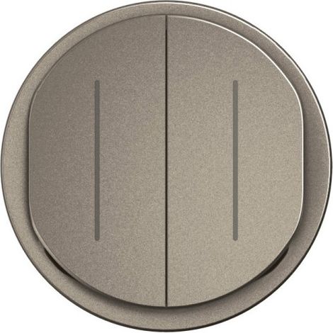Legrand CT2007 Zierrahmen für Doppel-Wechselschalter mit Anzeige, Céliane – Titan