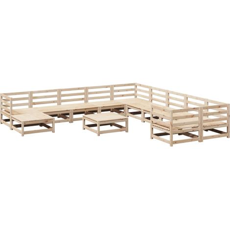 Maison Exclusive - 12-tlg. Garten-Sofagarnitur Massivholz Kiefer