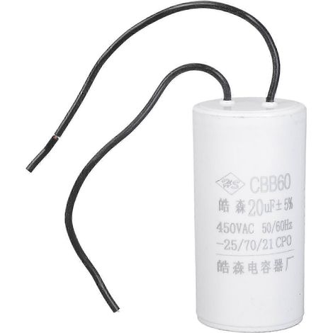 Condensateurs de démarrage moteur CBB60 450 V CA pour machine à laver : hautes performances et fonctionnement stable (20 µF) (1/5)